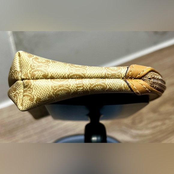 Celine Tan and Cream Cosmetic Bag with Monogram Pattern - Picture 3 of 8